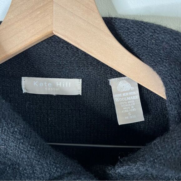 Kate Hill Charcoal Black Wool Pea Coat small - Picture 3 of 5